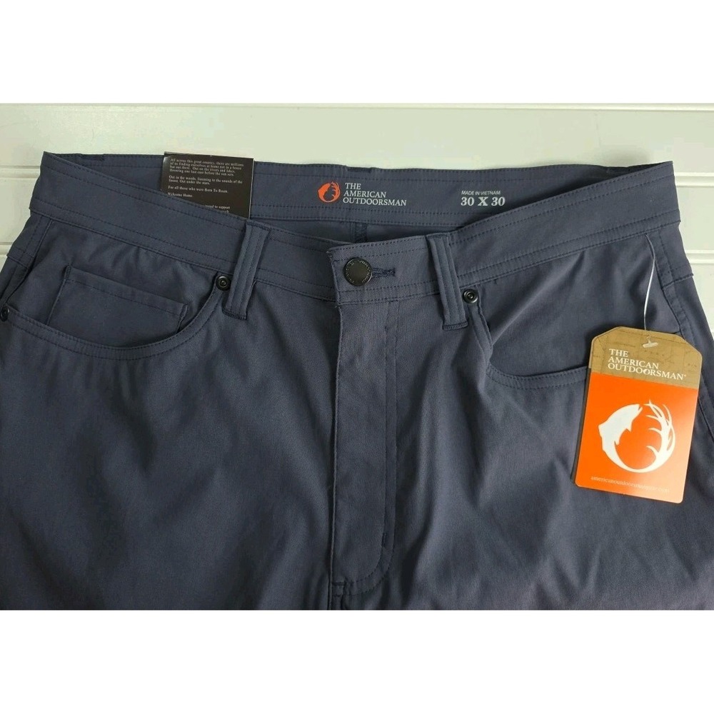 The American Outdoorsman Pants Mens 30X30 NAVY Stretch Hiking GOLF PREPPY NWT